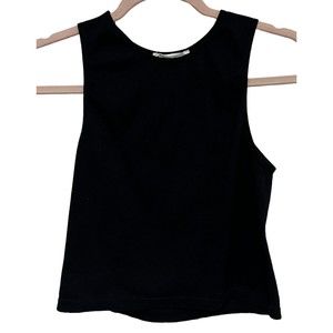 Hippie Rose Black Ribbed Cropped Tank Top Womens Sz XL Sleeveless Crop Top Tank